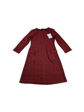 NWT 41 Hawthorn Red & Black Plaid Knit Dress Small Petite Stretchy (LL248)